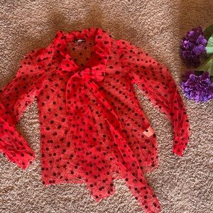 CUTE mesh red and black shirt